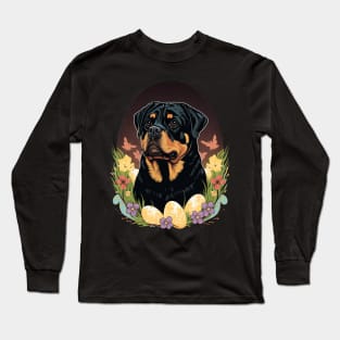 Rottweiler happy easter day Long Sleeve T-Shirt